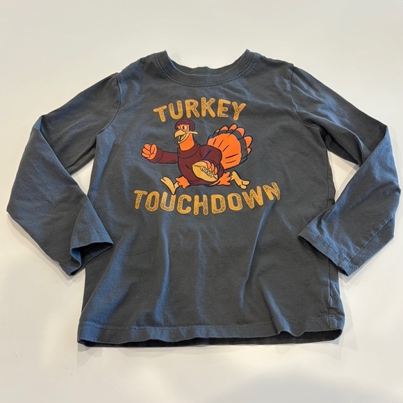 Carter's Turkey Touchdown Thanksgiving Long Sleeve Tee 4T - Picture 1 of 3